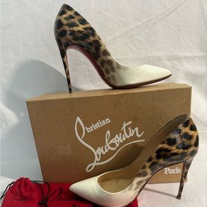 Christian Louboutin Pigalle Follies 100 Patent Leather Pumps "Degrade Leopard.”